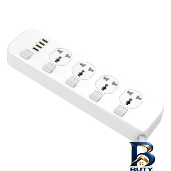 نمای جزئیات چندراهی برق الدینیو مدل SC۴۴۰۸ Power Strip اصل نمای نزدیک بافت پرز