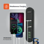 نمای جزئیات چندراهی برق پرودو مدل USB HUB با دو پورت PD نمای نزدیک بافت پرز