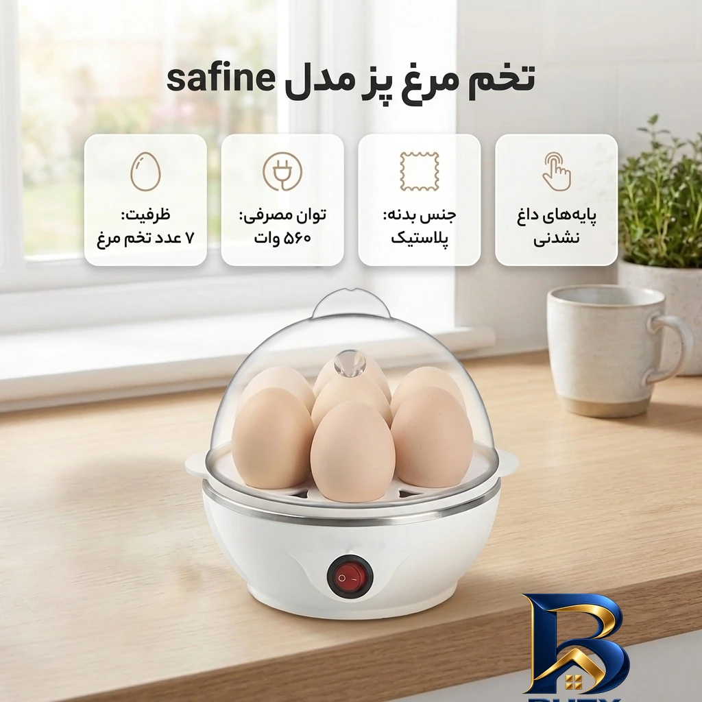 نمای بسته بندی تخم مرغ پز باکیفیت مدل safine برچسب و بسته بندی