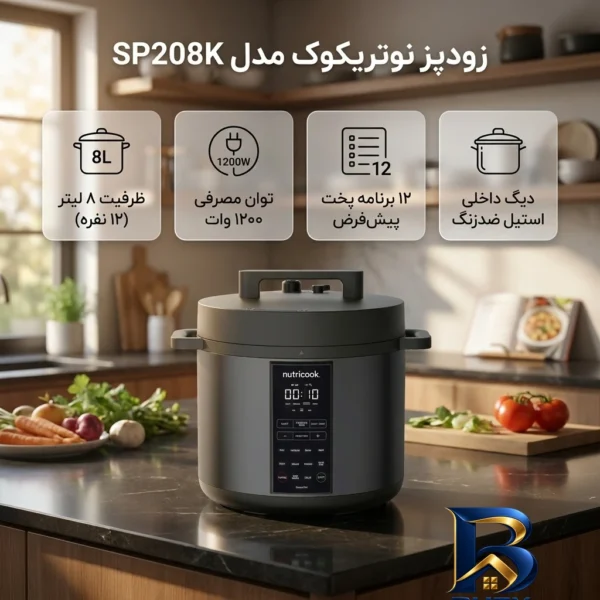 نمای جزئیات زودپز نوتریکوک مدل SP۲۰۸K اصل نمای نزدیک دانه
