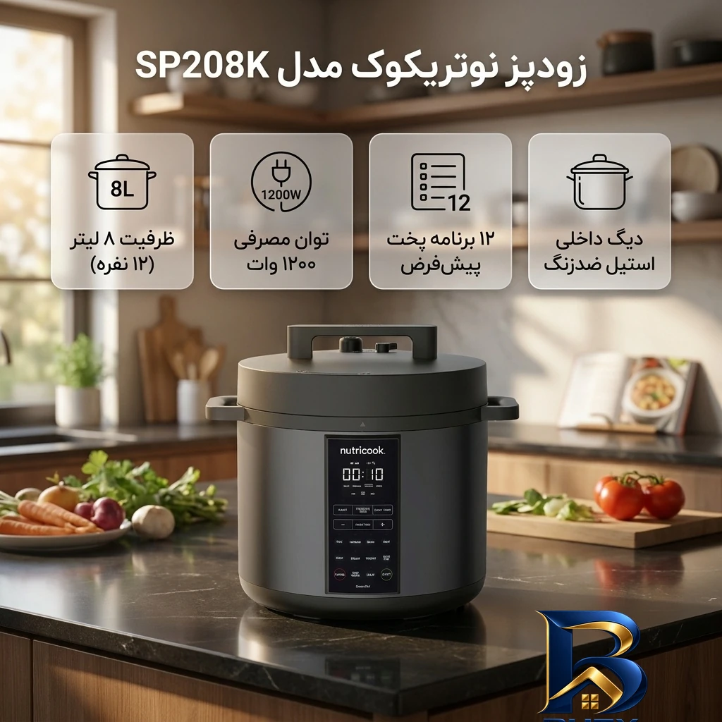 نمای جزئیات زودپز نوتریکوک مدل SP۲۰۸K اصل نمای نزدیک دانه