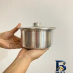 نمای بسته بندی قابلمه خورشتی روحی با در و طراحی زیبا برچسب و بسته بندی