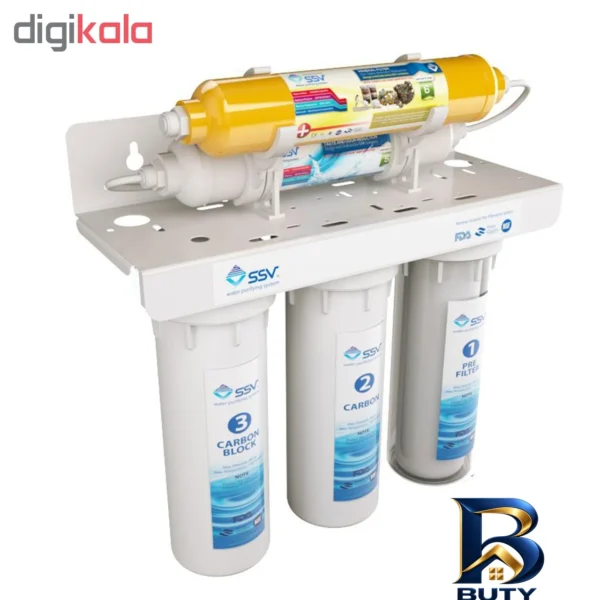 نمای بسته بندی دستگاه تصفیه کننده آب اس وی مدل UltraJet X۵۰۰ اصل برچسب و بسته بندی