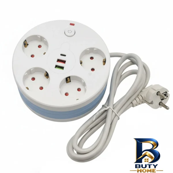 نمای جزئیات چندراهی برق نیکسان مدل جمع شونده کد USB 01 نمای نزدیک بافت پرز