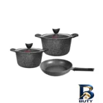 نمای بسته بندی سرویس پخت و پز گرانیتی ۵ پارچه کاندید مدل اوشن برچسب و بسته بندی