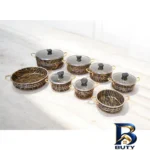 نمای بسته بندی سرویس قابلمه و تابه گرانیتی ۱۴ پارچه گراب مدل لیرو برچسب و بسته بندی