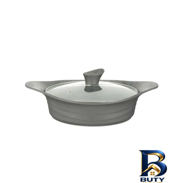 نمای بسته بندی تابه دو دسته عروس مدل دیاکو با روکش گرانیت برچسب و بسته بندی