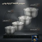 سرویس قابلمه 8 پارچه - نمای جلو - طراحی و جزئیات کلیدی