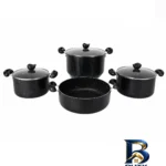 نمای بسته بندی سرویس قابلمه و تابه گرانیتی ۷ پارچه آذین مدل کلاسیک برچسب و بسته بندی