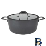 نمای بسته بندی سرویس قابلمه و تابه گرانیت 9 پارچه کی زد پی مدل آلما برچسب و بسته بندی