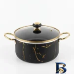 نمای بسته بندی سرویس قابلمه و تابه گرانیتی 7 پارچه مدل زرنگار برچسب و بسته بندی