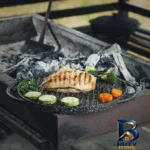 نمای بسته بندی تابه گریل چدن نالینو با قابلیت کردن برچسب و بسته بندی