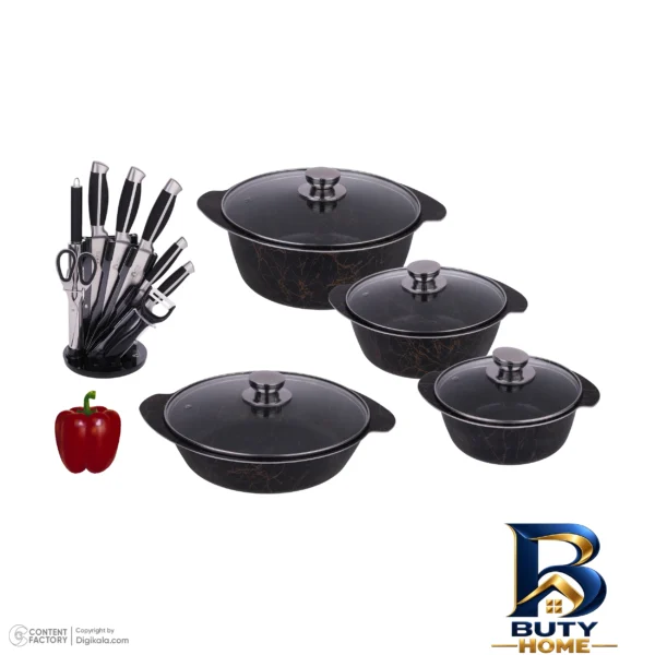 نمای بسته بندی سرویس پخت و پز ۱۹ پارچه وی آی پی شف مدل Heat resistant برچسب و بسته بندی