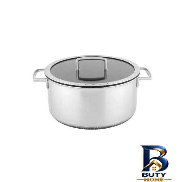 نمای بسته بندی سرویس پخت و پز ۹ پارچه استیل جی فی نی مدل G-۰۱ اصل برچسب و بسته بندی
