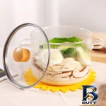 نمای بسته بندی قابلمه پیرکس شیاردار با کیفیت بالا برچسب و بسته بندی