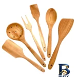 نمای جزئیات سرویس ملاقه و کفگیر 6 پارچه مدل چوبی نمای نزدیک دانه