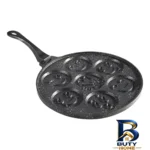 نمای بسته بندی تابه چدن نالینو با قابلیت پخت پنکیک و دستگیره جداشونده برچسب و بسته بندی