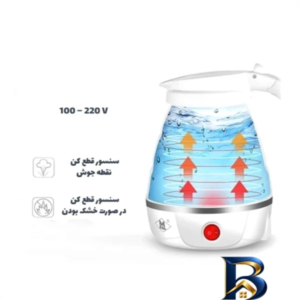 نمای بسته بندی کتری برقی تاشو با گنجایش 0.6 لیتر برچسب و بسته بندی