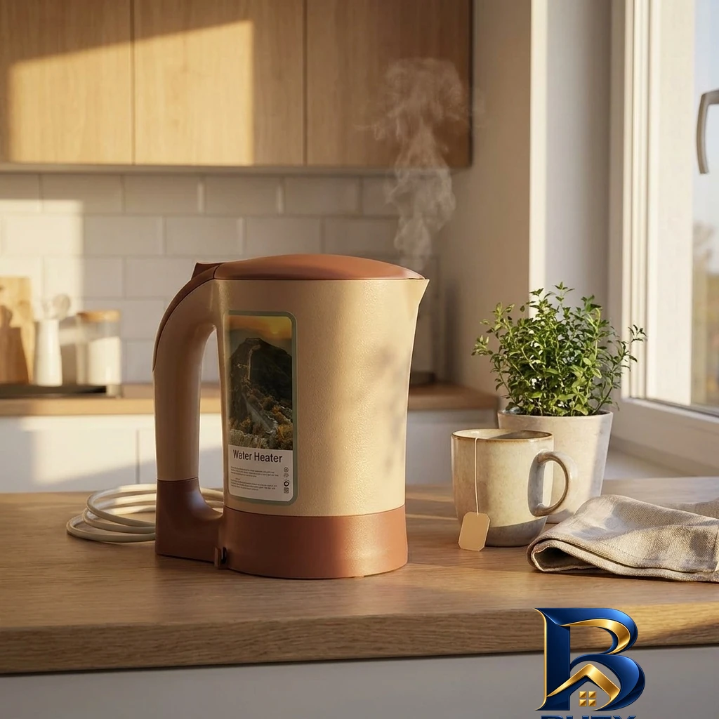 نمای بسته بندی کتری برقی کد ۱۰۲۱۱۲۱ اصل برچسب و بسته بندی