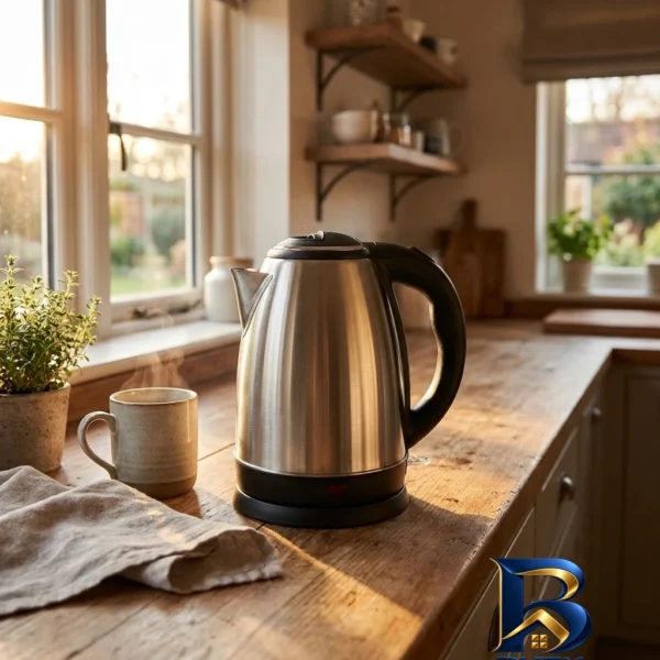 نمای بسته بندی کتری برقی مدل ۱۵۰۰w اصل برچسب و بسته بندی