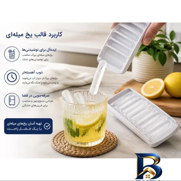 نمای بسته بندی قالب یخ کارین مدل ماهک با طراحی کاربردی برچسب و بسته بندی