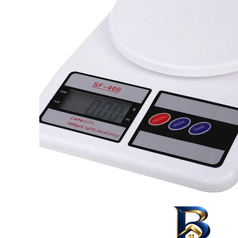 نمای بسته بندی ترازو آشپزخانه دیجیتال مدل Sf_۴۰۰ حداکثر ظرفیت قابل اندازه گیری ۱۰ کیلوگرم با دقت ۱ گرم اصل برچسب و بسته بندی
