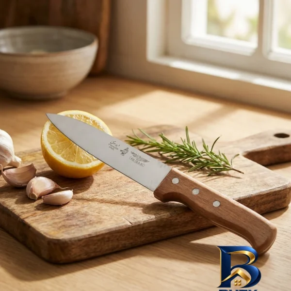 نمای بسته بندی چاقو آشپزخانه حیدری مدل BET-BRH با کیفیت عالی برچسب و بسته بندی