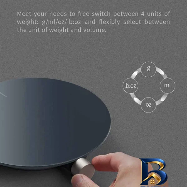 نمای بسته بندی ترازوی آشپزخانه میجیا مدل Hoto Smart Scale برچسب و بسته بندی