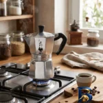 نمای بسته بندی قهوه ساز بیالتی مدل موکا اکسپرس 4Cups A با کیفیت برچسب و بسته بندی
