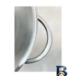 نمای بسته بندی قابلمه دستی لوکس با بدنه استیل و در شیشه ای برچسب و بسته بندی