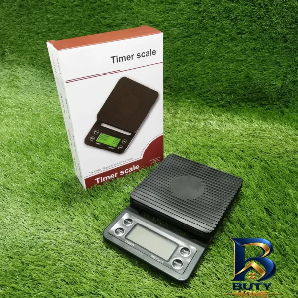 نمای بسته بندی ترازو باکیفیت مدل Timer Scale برچسب و بسته بندی