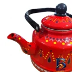 نمای بسته بندی کتری لعابی با طرح سنتی مراکشی گنجایش 2.5 لیتر برچسب و بسته بندی