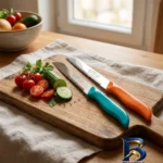 نمای بسته بندی چاقو آشپزخانه زولینگن مدل اره ای بسته دو عددی برچسب و بسته بندی