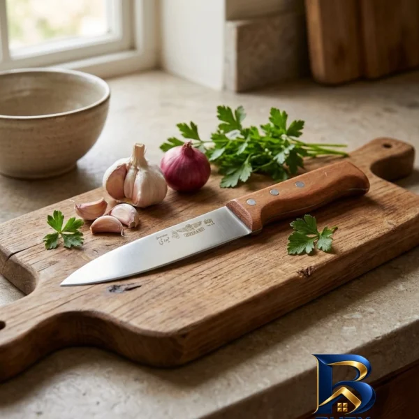 نمای بسته بندی چاقو آشپزخانه حیدری مدل بره ای کد 01 برچسب و بسته بندی