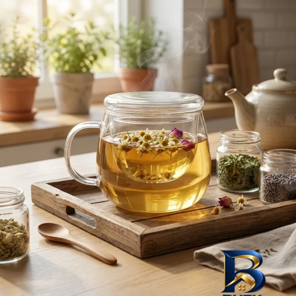 نمای بسته بندی لیوان دمنوش ساز شیک مدل HERBAL برچسب و بسته بندی