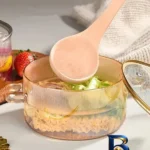 نمای بسته بندی قابلمه پیرکس با در خرسی و طراحی زیبا برچسب و بسته بندی