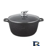 نمای بسته بندی قابلمه تفال نانو گرانیت با طراحی ویژه و نچسب برچسب و بسته بندی