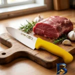 نمای بسته بندی چاقو زنجان حیدری مدل قصابی کد 27 برچسب و بسته بندی