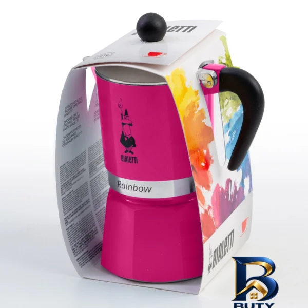 نمای بسته بندی قهوه ساز بیالتی مدل رینبو 1Cup کد 5011 برچسب و بسته بندی