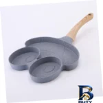 نمای بسته بندی تابه پنکیک قورباغه با جنس آلومینیوم و دسته چوبی برچسب و بسته بندی