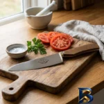نمای بسته بندی چاقو زنجان آشپزخانه مدل حیدری کد 75 برچسب و بسته بندی