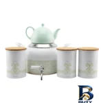 نمای بسته بندی ست کتری و قوری کیتچن ورپلاتا مدل matcha persia گنجایش ۶ لیتر ۰.۵ لیتر مجموعه ۵ عددی اصل برچسب و بسته بندی