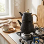 نمای بسته بندی ست کتری و قوری اویز مدل اورست با طراحی زیبا برچسب و بسته بندی