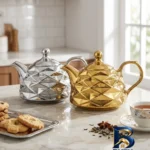 نمای بسته بندی قوری مدل گلد کد GS۱۱ اصل برچسب و بسته بندی