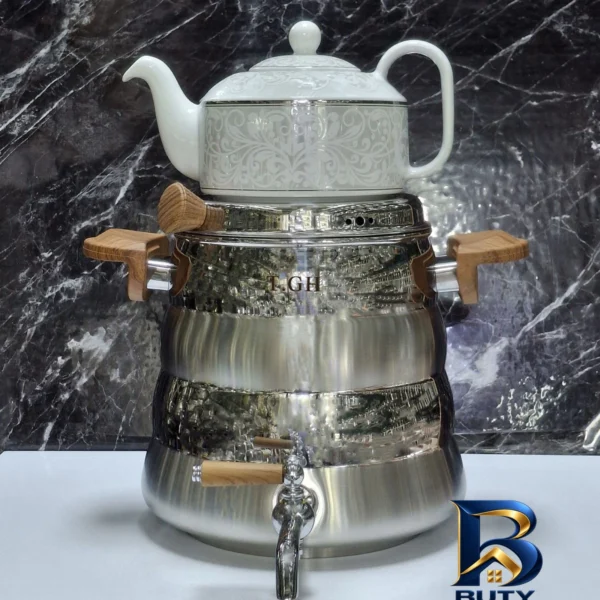 نمای بسته بندی ست کتری و قوری تی جی اچ مدل ۸۸۷۰ گنجایش ۵.۵ لیتر گنجایش ۱.۲ لیتر اصل برچسب و بسته بندی