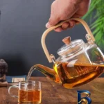 نمای بسته بندی قوری مدل دسته بامبو اصل برچسب و بسته بندی