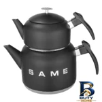 نمای بسته بندی ست قوری و کتری لیانو مدل SAME برچسب و بسته بندی