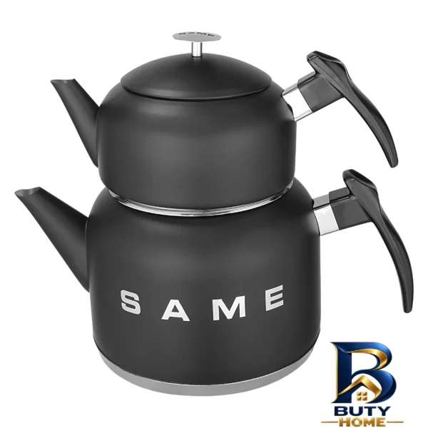 نمای بسته بندی ست قوری و کتری لیانو مدل SAME برچسب و بسته بندی
