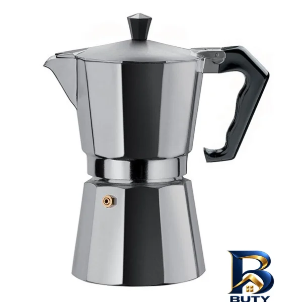 نمای بسته بندی قهوه جوش موکا مدل Coffettiera 6 Cups با طراحی خاص برچسب و بسته بندی