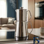 نمای بسته بندی ست قوری و کتری کرکماز مدل Aqua برچسب و بسته بندی